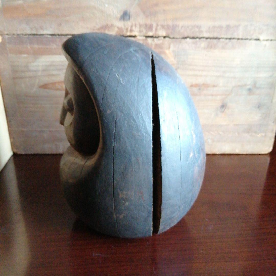 達磨　木彫　24.5cm　江戸期