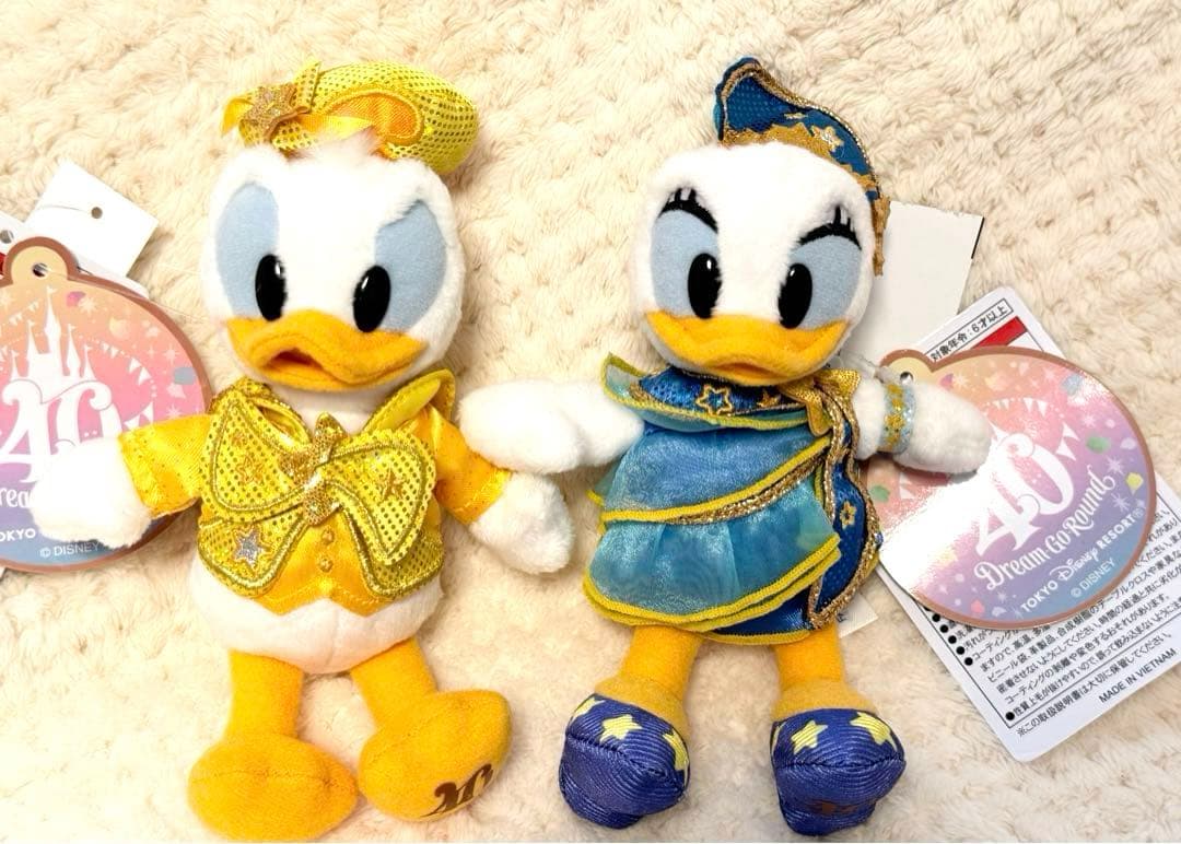 ディズニーランド40周年ぬいぐるみ ドナルドデイジー