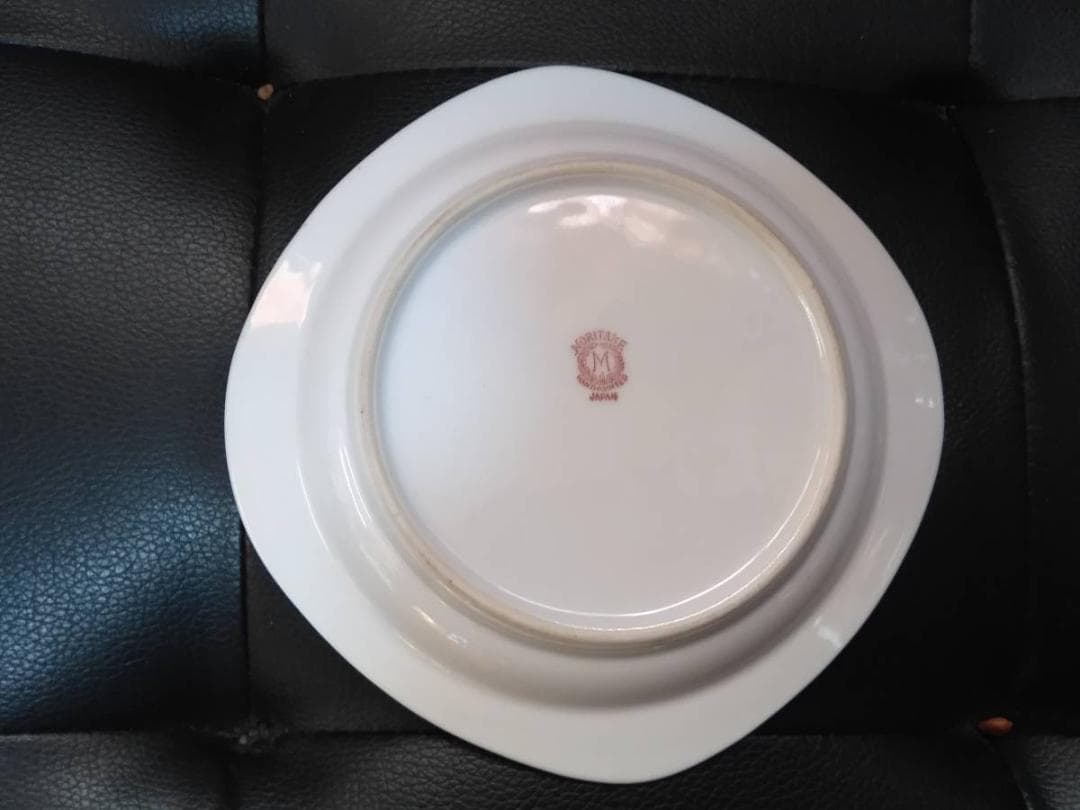 オールドノリタケ アールデコ 手書き金彩花柄 美しいプレート皿 M-JAPAN印