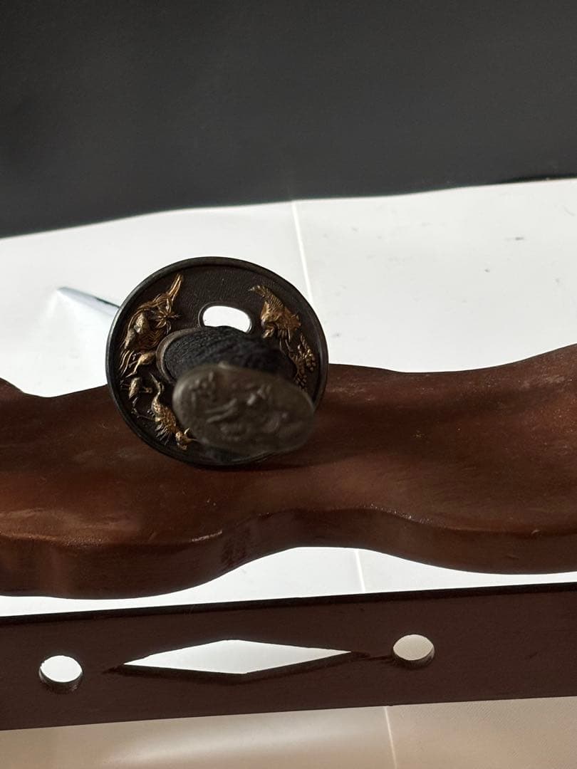 模造刀2本セット 黒地に花の装飾