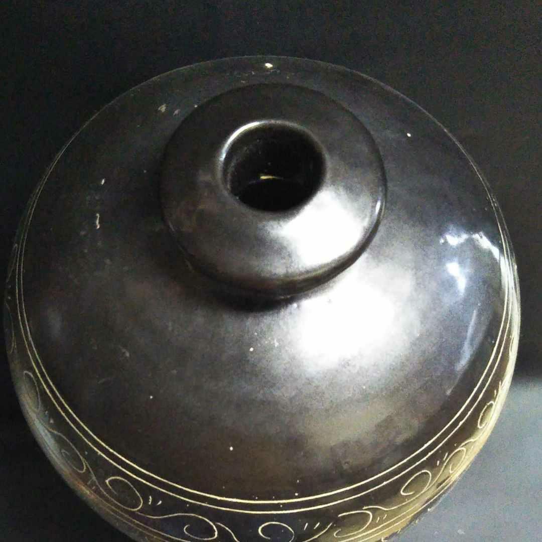 ※中国古美術/磁州窯黒掻落龍紋大梅瓶/北宋代/