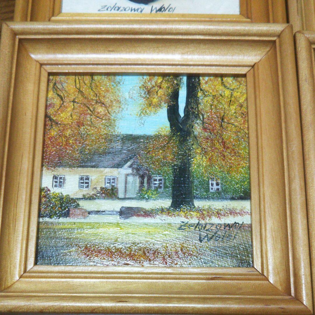 ポーランド購入 ミニ絵画 4枚