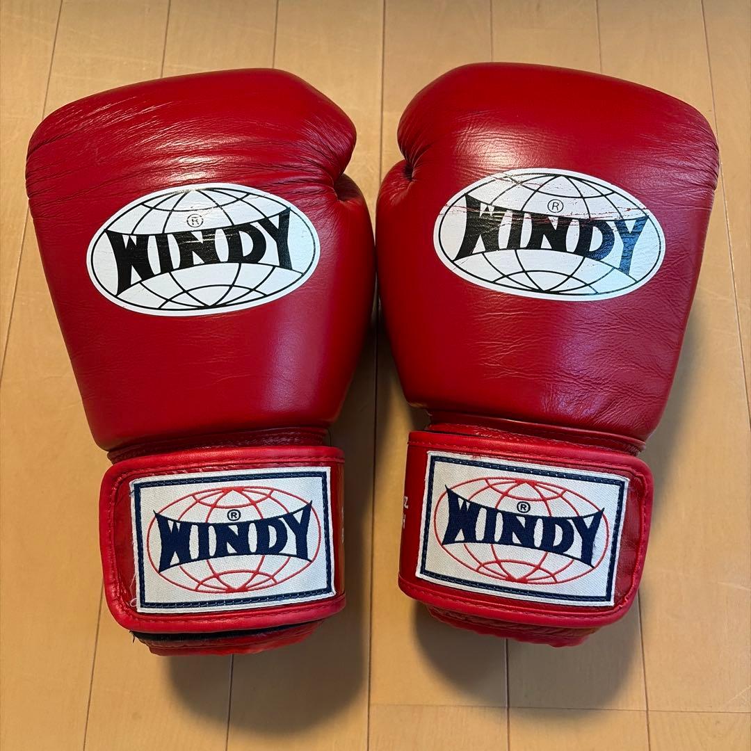 WINDY ボクシンググローブ レッド 14oz - メルカリ