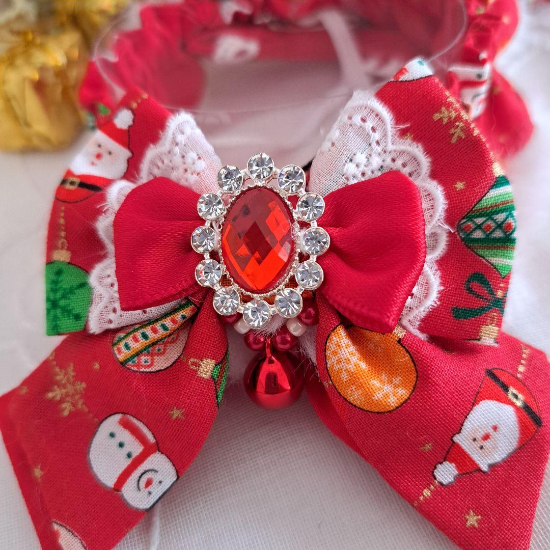 クリスマス短毛ファーシュシュ(オーナメント)わんちゃん猫ちゃん用 短