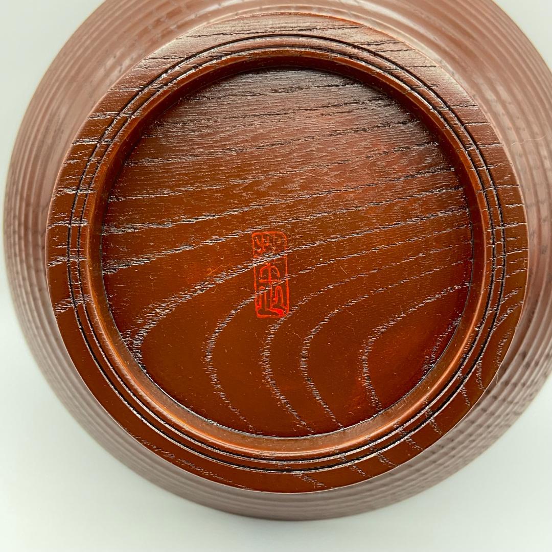 高杯 松葉松の子蒔絵 碌々斎好　吉田華正　共箱入　茶道具　菓子器　漆器