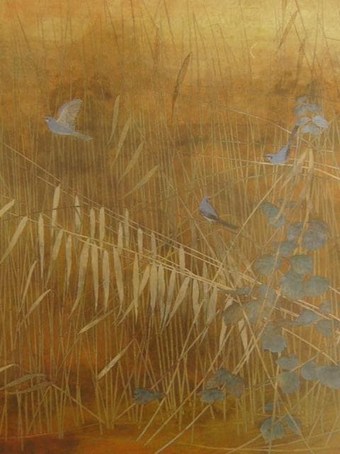 梅津道雄、【枯れ葦】、希少な額装用画集より、新品額装付、状態良好