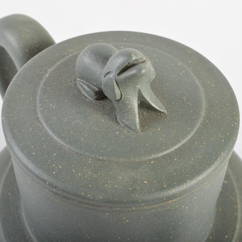 中国 銭菊仙制款 緑泥 神獣摘 急須 茶壷 C R6159 人気