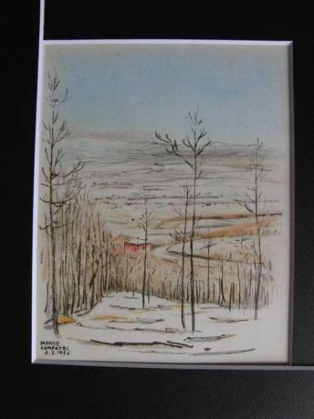 守屋多々志、70年ぶりの雪、希少な額装用画集より、美品、新品額装付