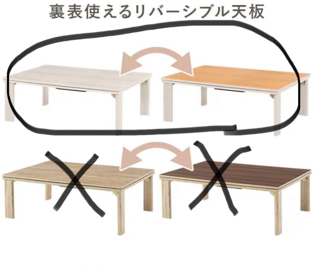 未使用品】カジュアルこたつ KOT-7350-105 コタツ布団付き ※i1