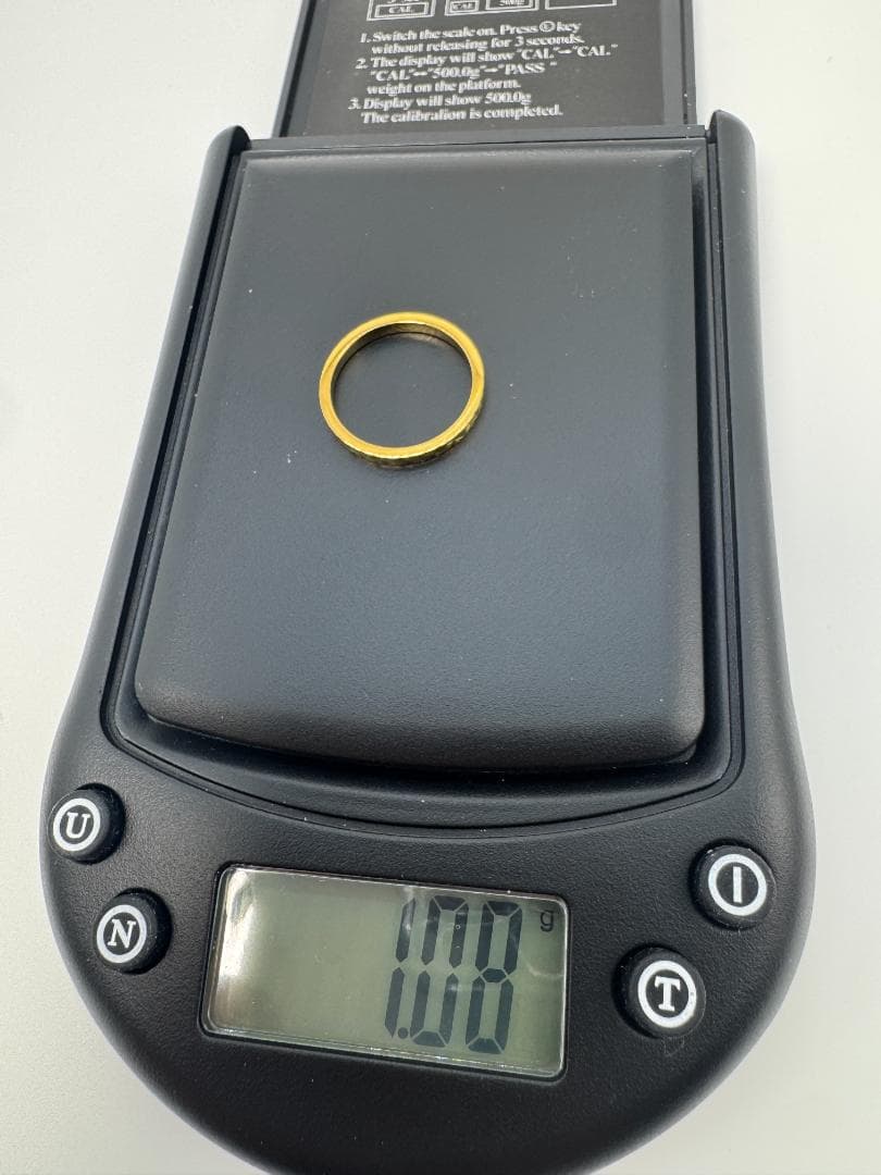 K18ゴールド エンボス加工リング1.08g/11号