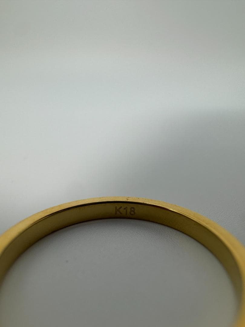 K18ゴールド エンボス加工リング1.08g/11号