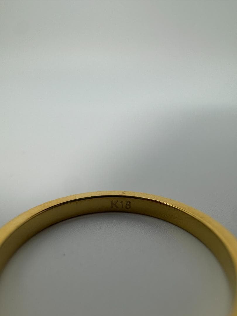 K18ゴールド エンボス加工リング1.08g/11号