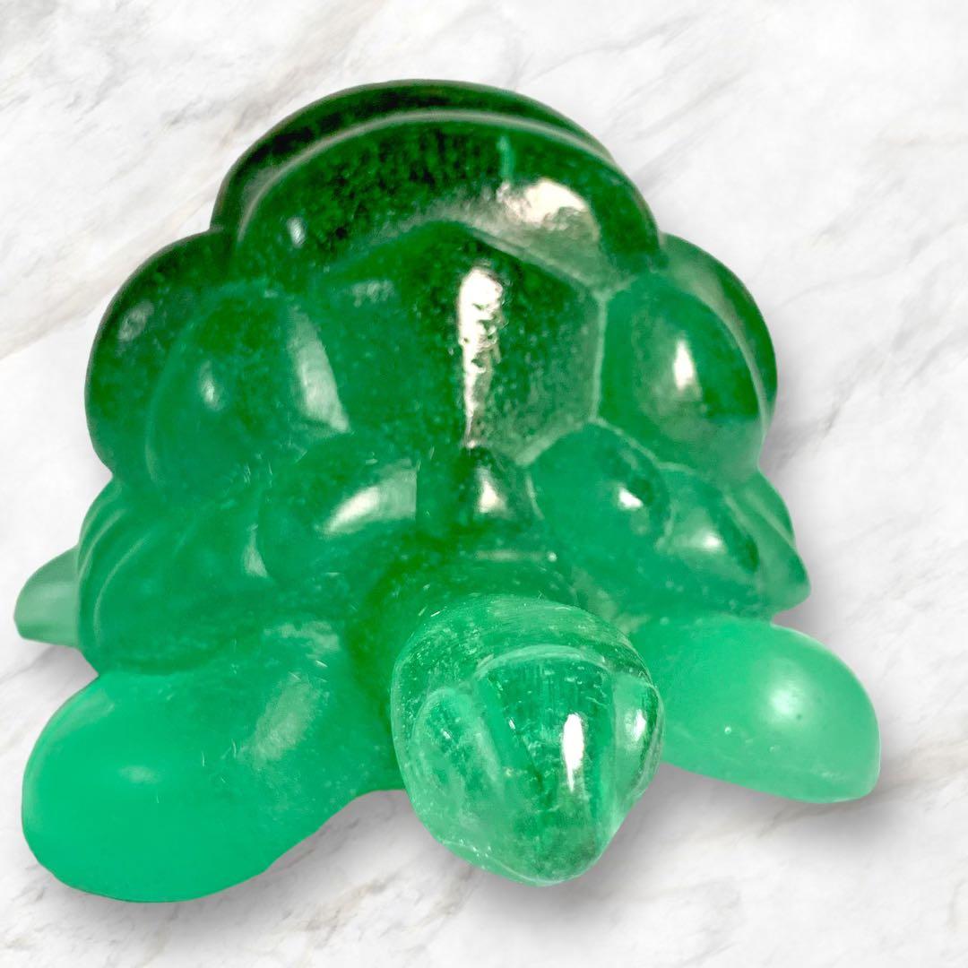 ドームフランス 置物 緑 亀 カメ クリスタル 水晶 ナンシー daum