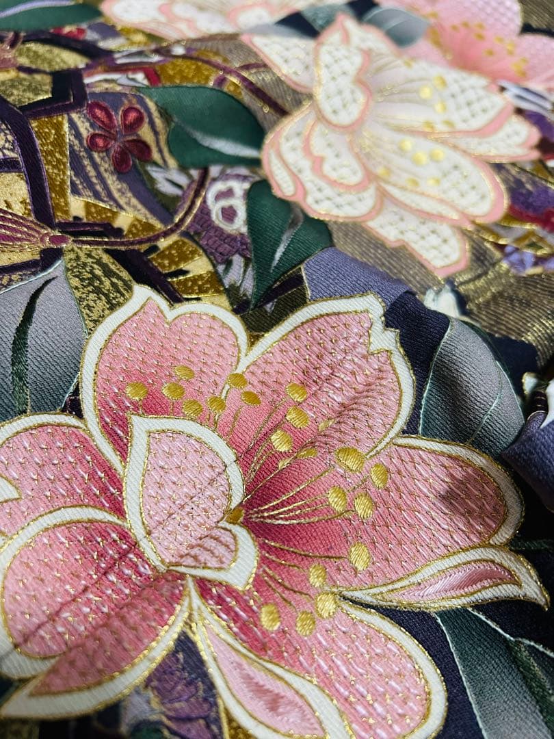 最高級汕頭総刺繍の届いて直ぐお召しになれます お振袖25点フルセット