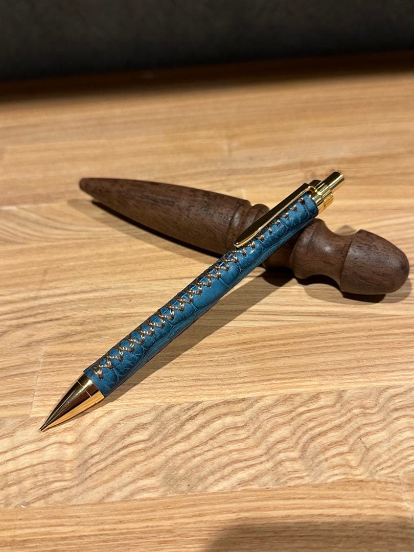 革軸ペン クロコダイル革 加藤金属 KATO202