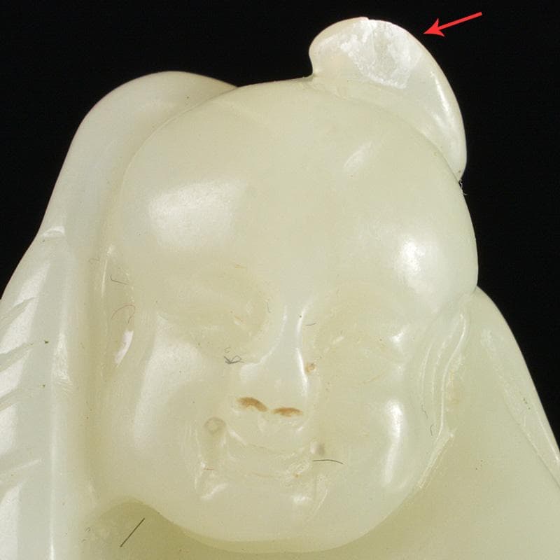 中国 玉石白玉彫刻 人物刻 根付 紙鎮 置物 C R7134E - メルカリ