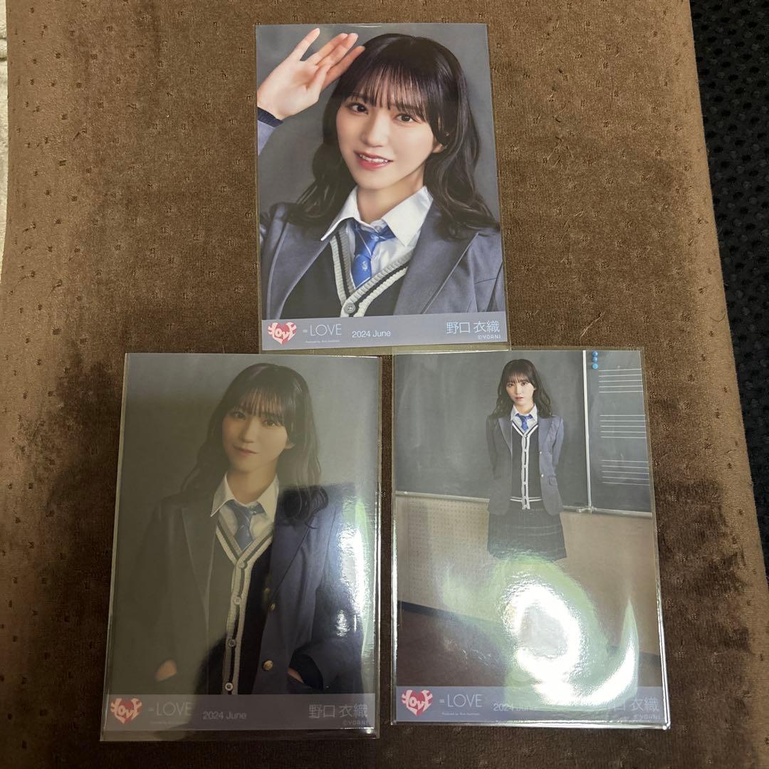 野口衣織 直筆 コンプ 生写真 君の第3ボタン イコラブ =LOVE