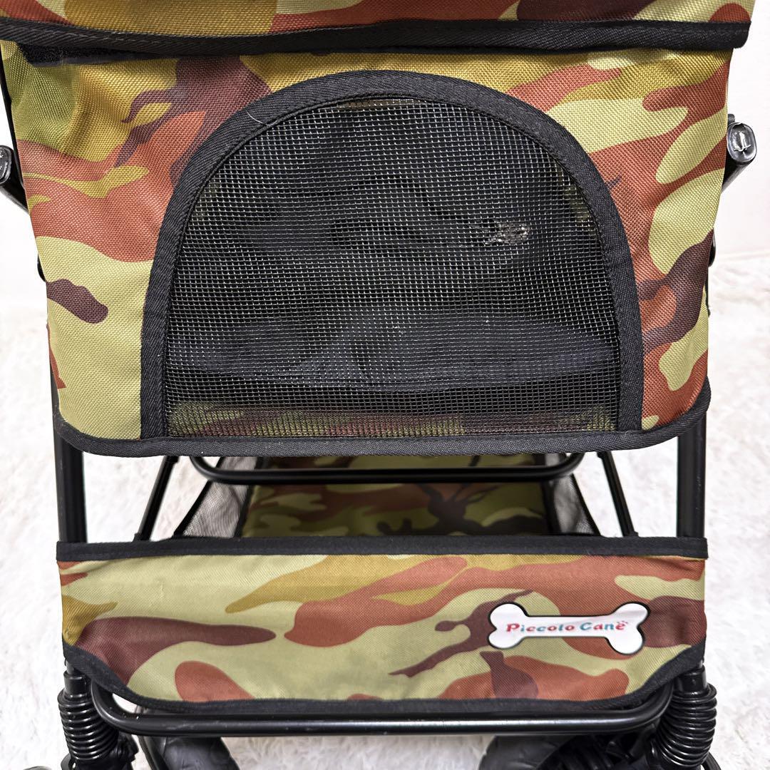 限定品 ピッコロカーネプリモ迷彩ペットカート中型犬多頭飼いロゴあり