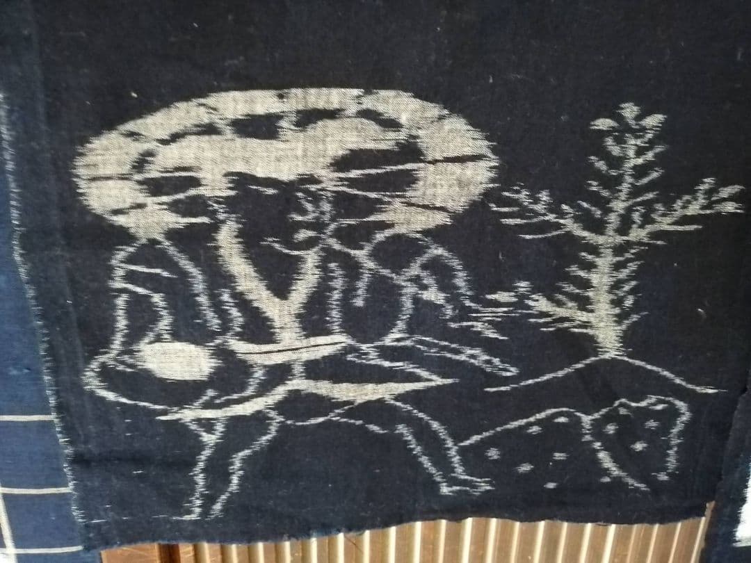 古い絵絣 ハギレ 人物文4点まとめて 美術品・アンティーク・コレクション