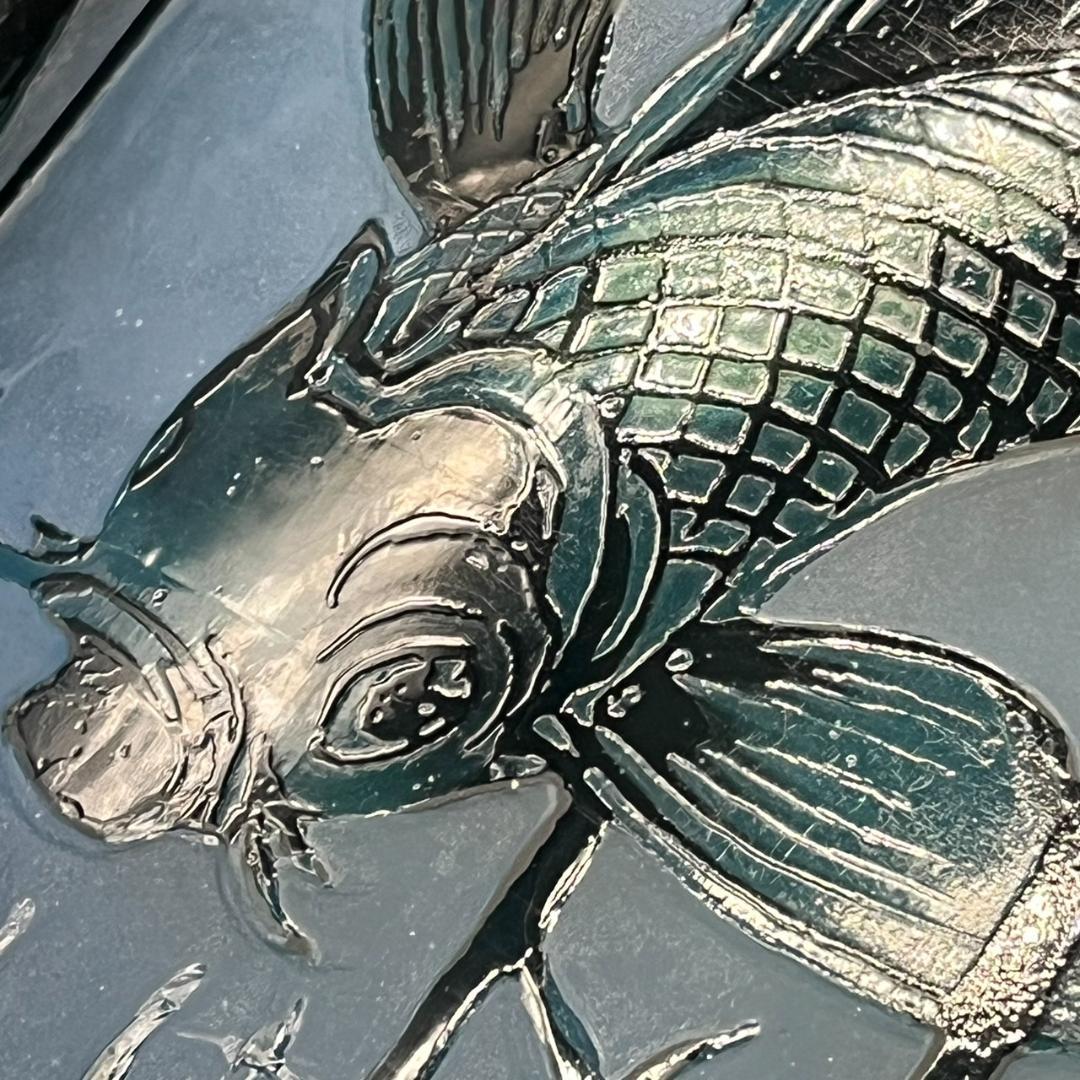 エミールガレ 鯉紋 特特大 花瓶 カメオ彫り 被せガラス 高さ40cm