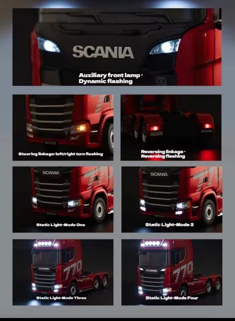 HUI NA スカニア1/18 770 S V8トレーラーヘッド　レッド