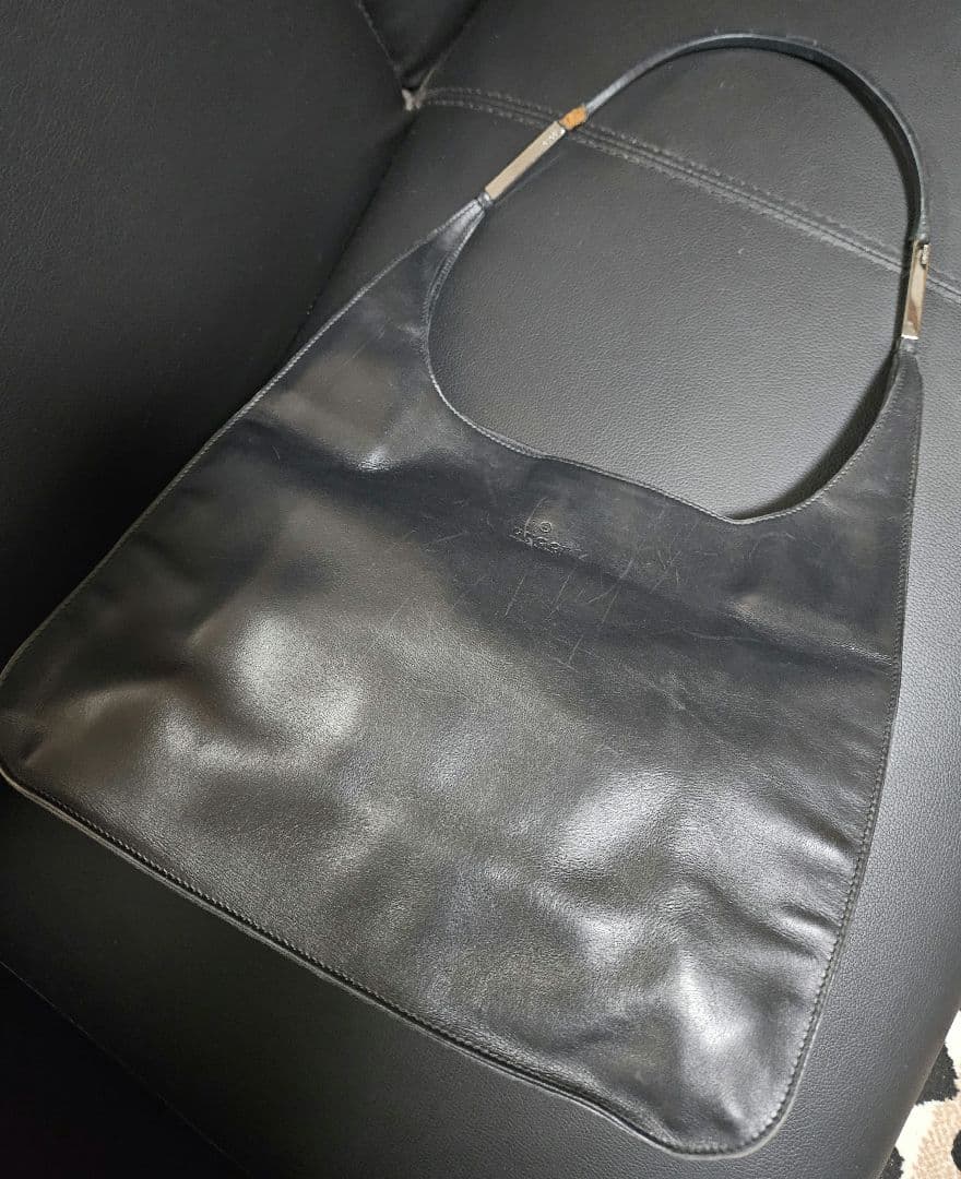 【中古】Gucci グッチ ワンショルダーバック レザー ブラック