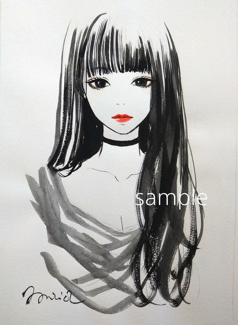 絵画 肉筆原画 水彩画 ドローイング 手描きイラスト