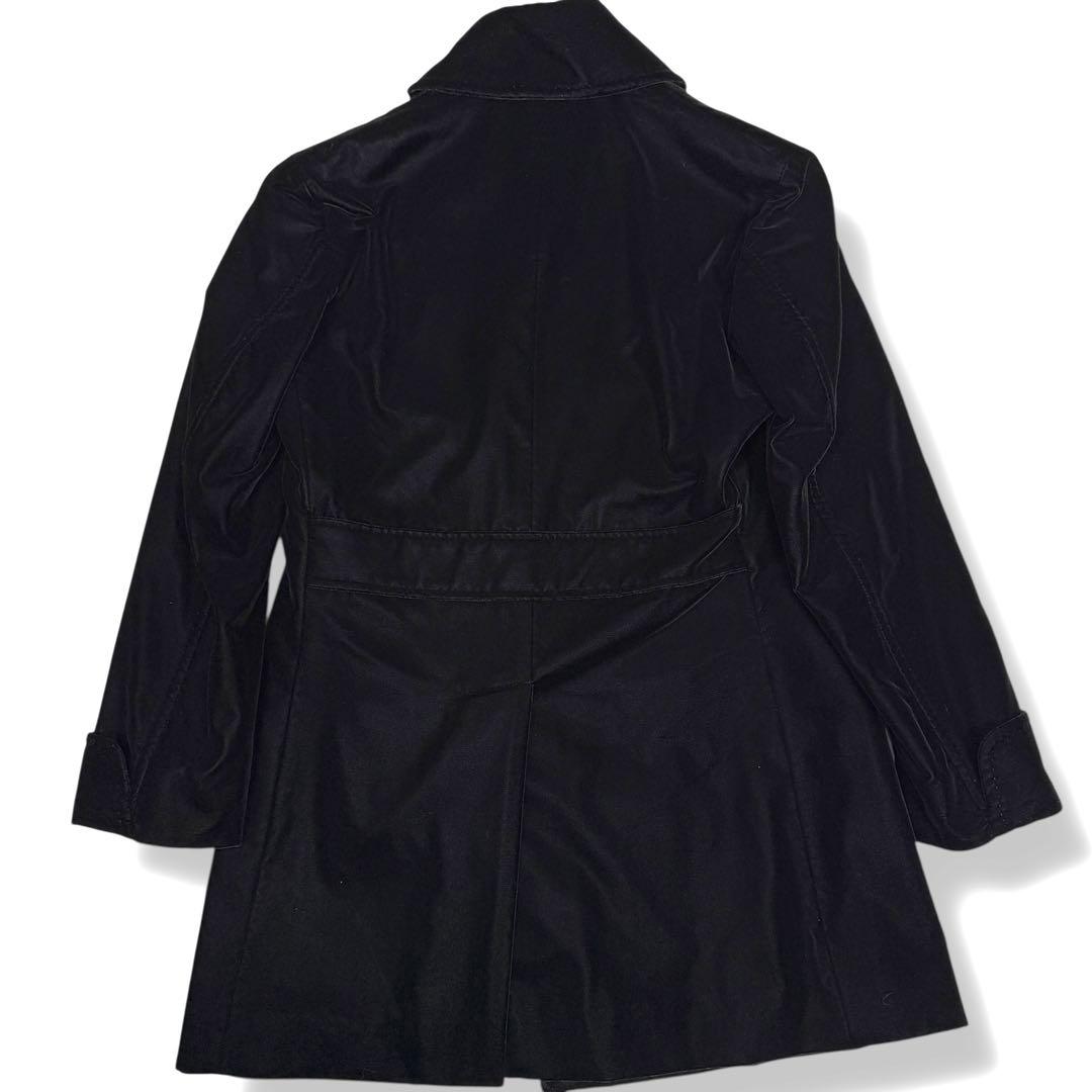 未使用級 バーバリーブラックレーベル ベロア ノバチェック ロングコート 黒 M