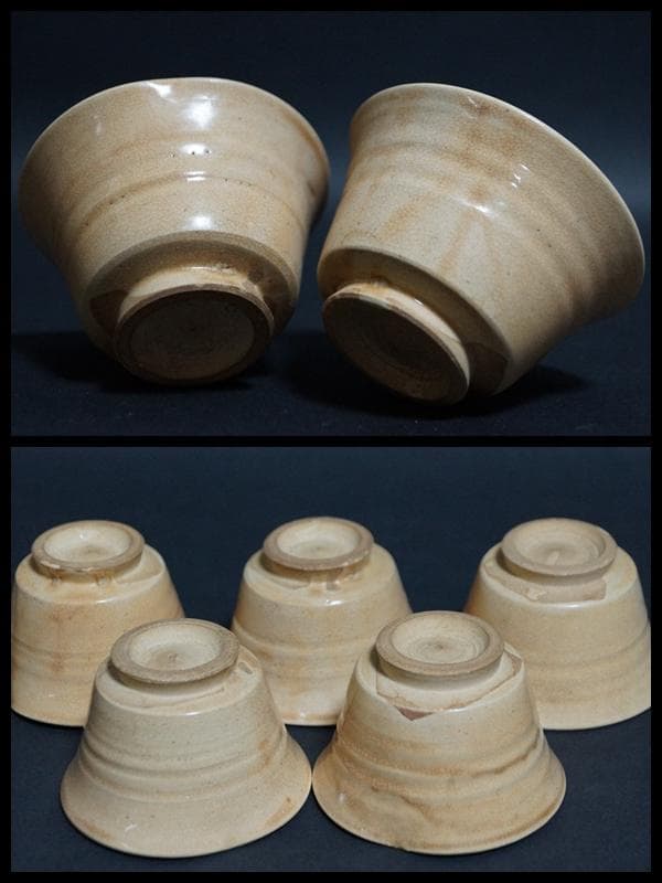 萩焼 小ぶり宝瓶/湯冷まし/煎茶碗(五客) 造形 煎茶道具☆★時代物★