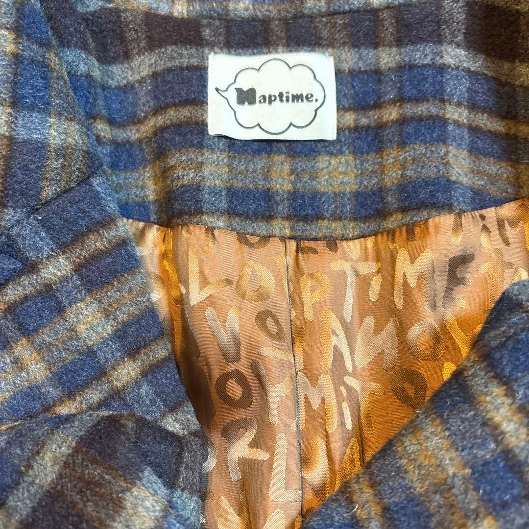 ナップタイム naptime. Nissy 西島隆弘 コート チェック ブルー