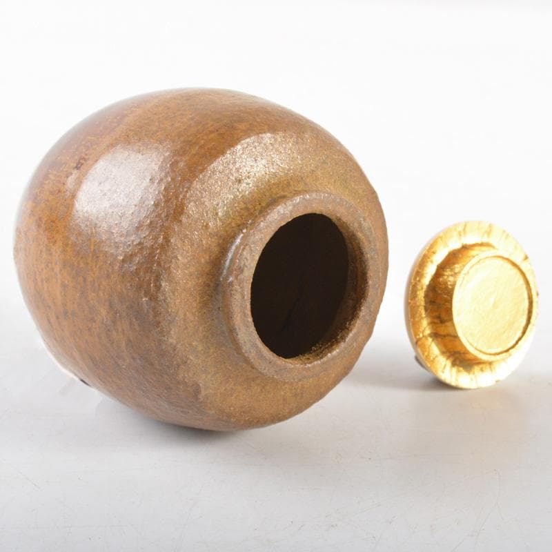 茶道具 琉球壺屋焼 琉馬作 茶入 仕覆付 共箱 V R6102