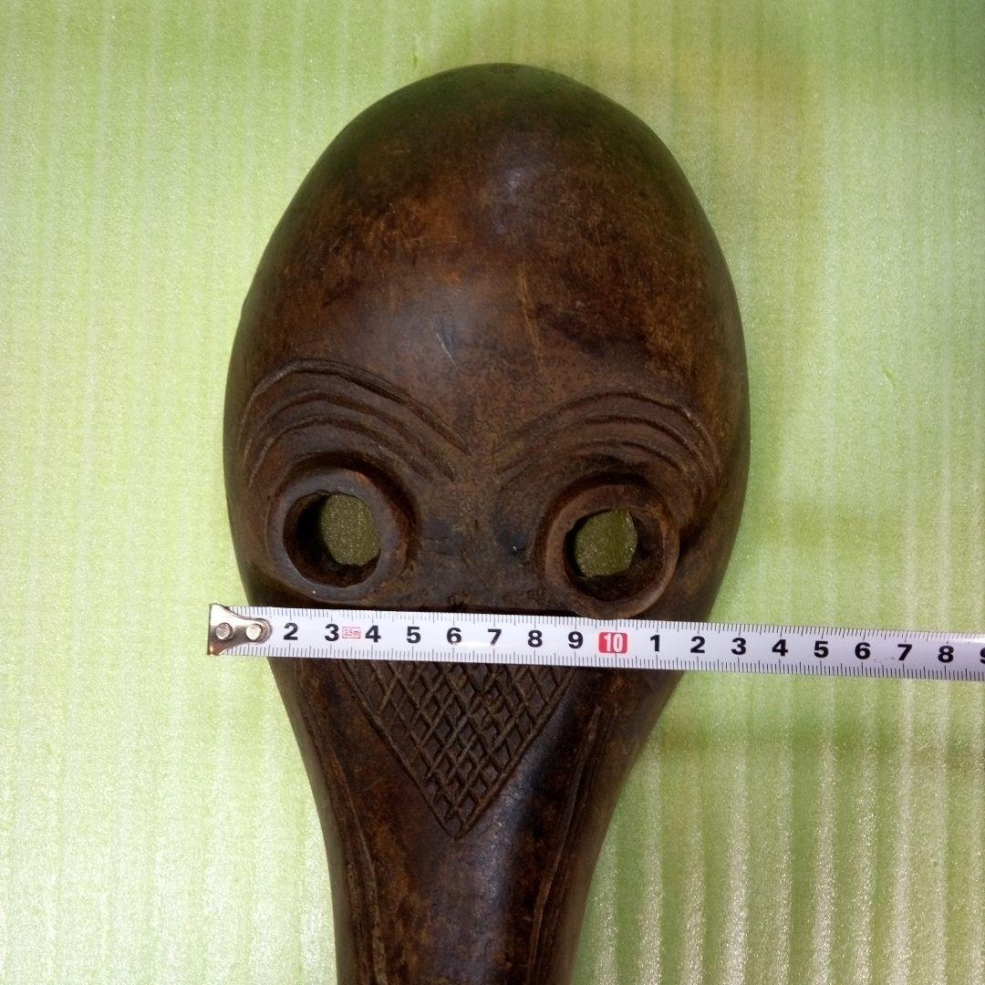 木製 木彫り 鳥人間のようなマスク お面 レトロ アンティーク オブジェ