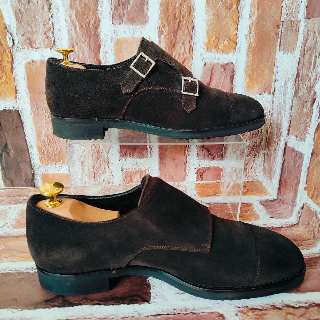 【未使用級】三陽山長（7） モンク スエード　ストレートチップ　タブル