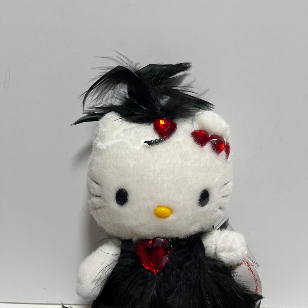 ハローキティ ぬいぐるみ 小 黒い羽根のドレス アクセサリー サンリオ レア