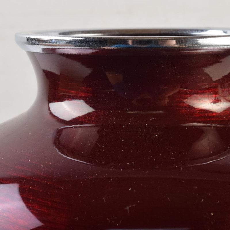 七宝焼 四君子文 花瓶 時代箱 V 9058