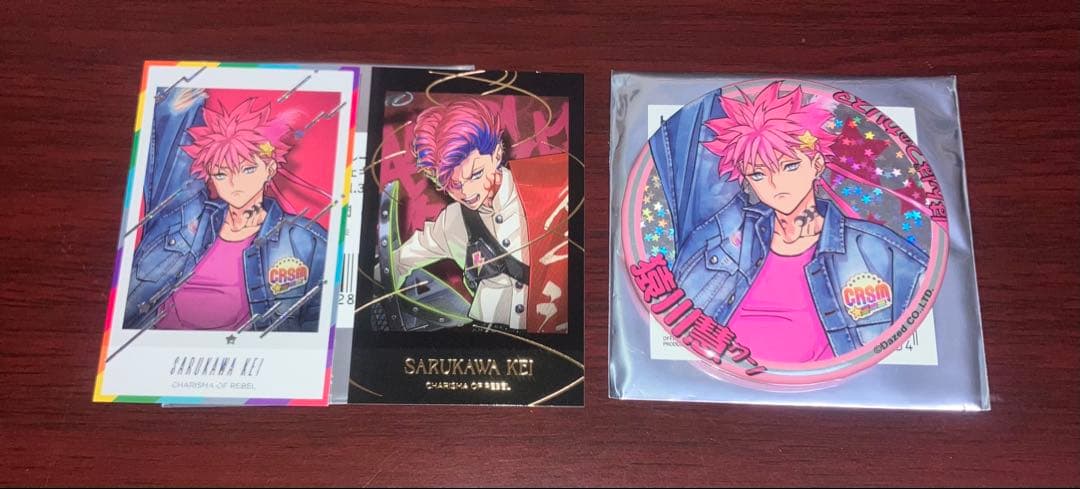 美品 カリスマ 猿川慧 チェキ風カード 缶バッジ ホログラフィック
