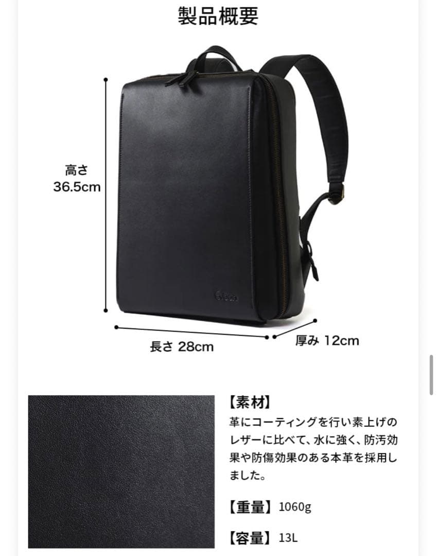 【新品未使用品】 Evoon マルチビジネス リュック レザー Mini