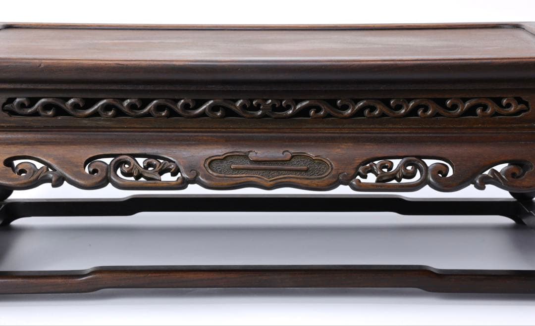 時代物 唐木製 飾台 長方卓 高さ19cm 香炉台 花台 盆栽台