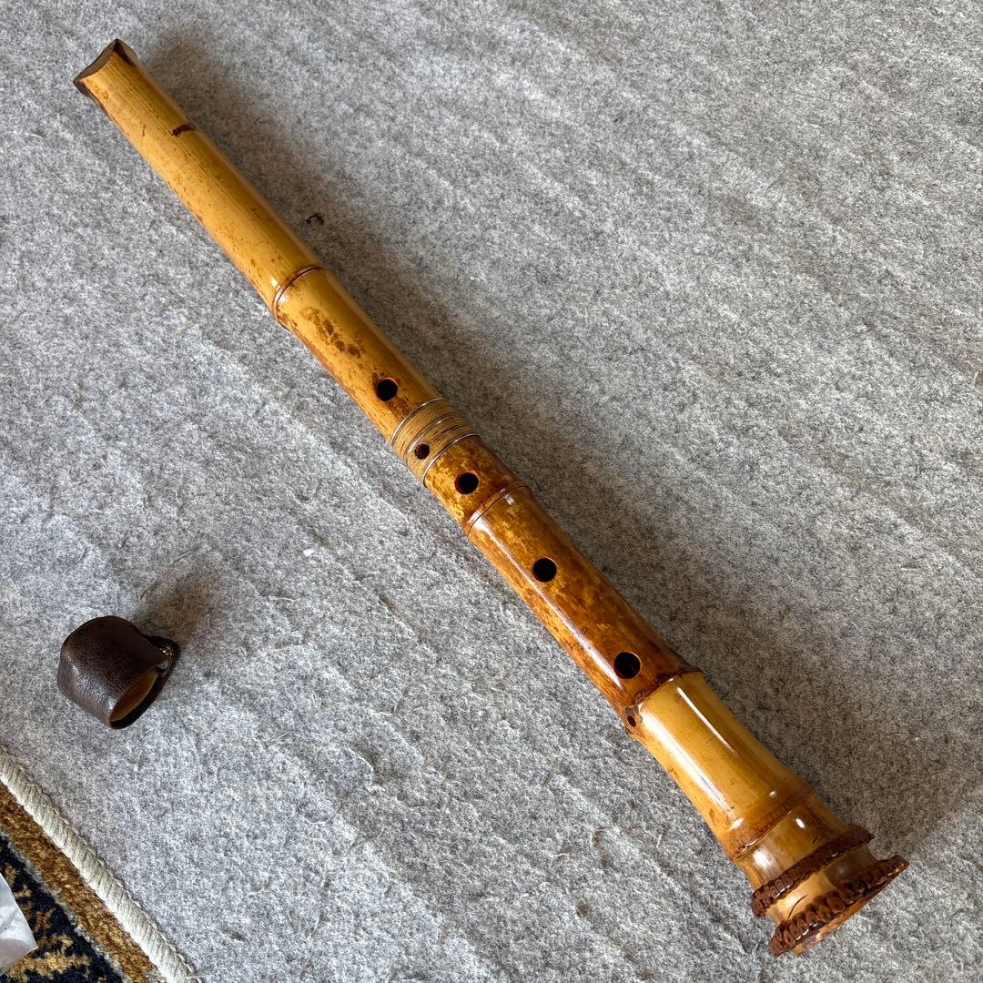 254尺八 ⭐️一尺九寸管 歌口金巻き真山銘ニ印 - メルカリ