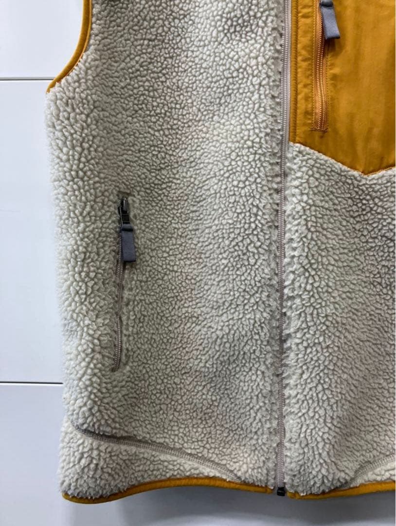 パタゴニア クラシックレトロX フリースベスト Mサイズ　クリーム/イエロー