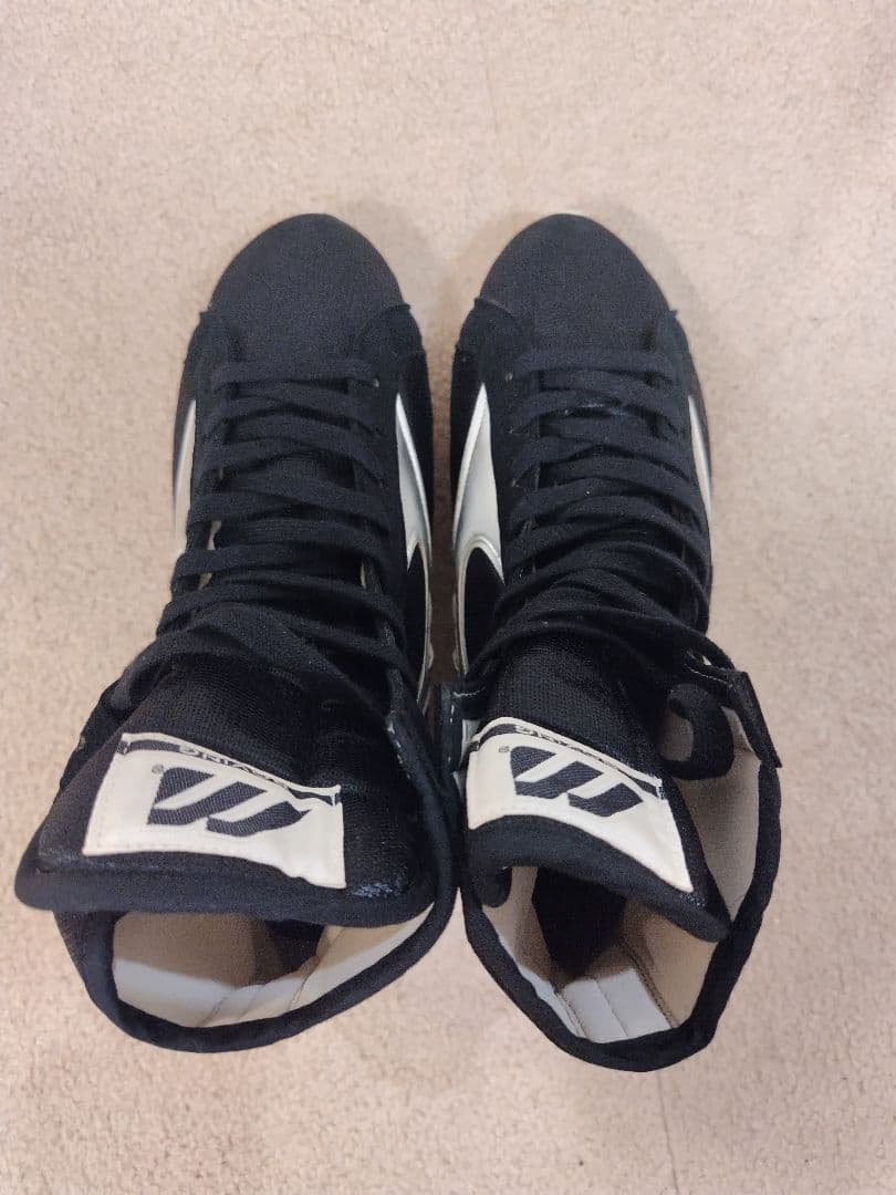 【極美品】ミズノ ボクシングシューズ　ブラック/シルバー　25.5cm