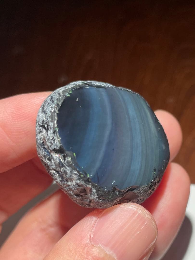 研磨品 十勝石玲瓏 グリーンベースオーロラ レインボーオブシディアン