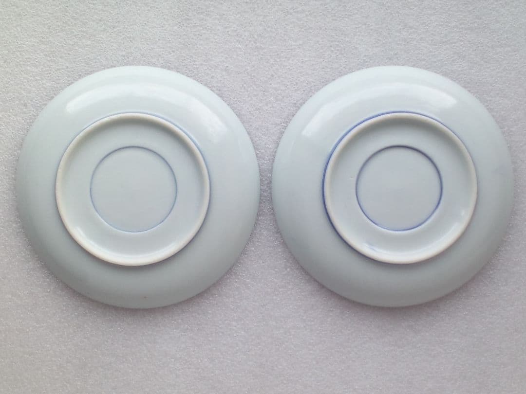 図変わり時代皿○瀬戸焼吹墨印判富士帆船絵図小皿:径約16cm5枚組