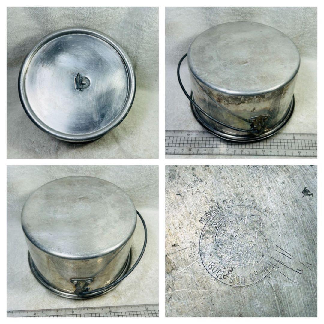 希少イギリスHOTTON社ブルドッグメスキットフライパン、深皿、中型小型ビリー缶