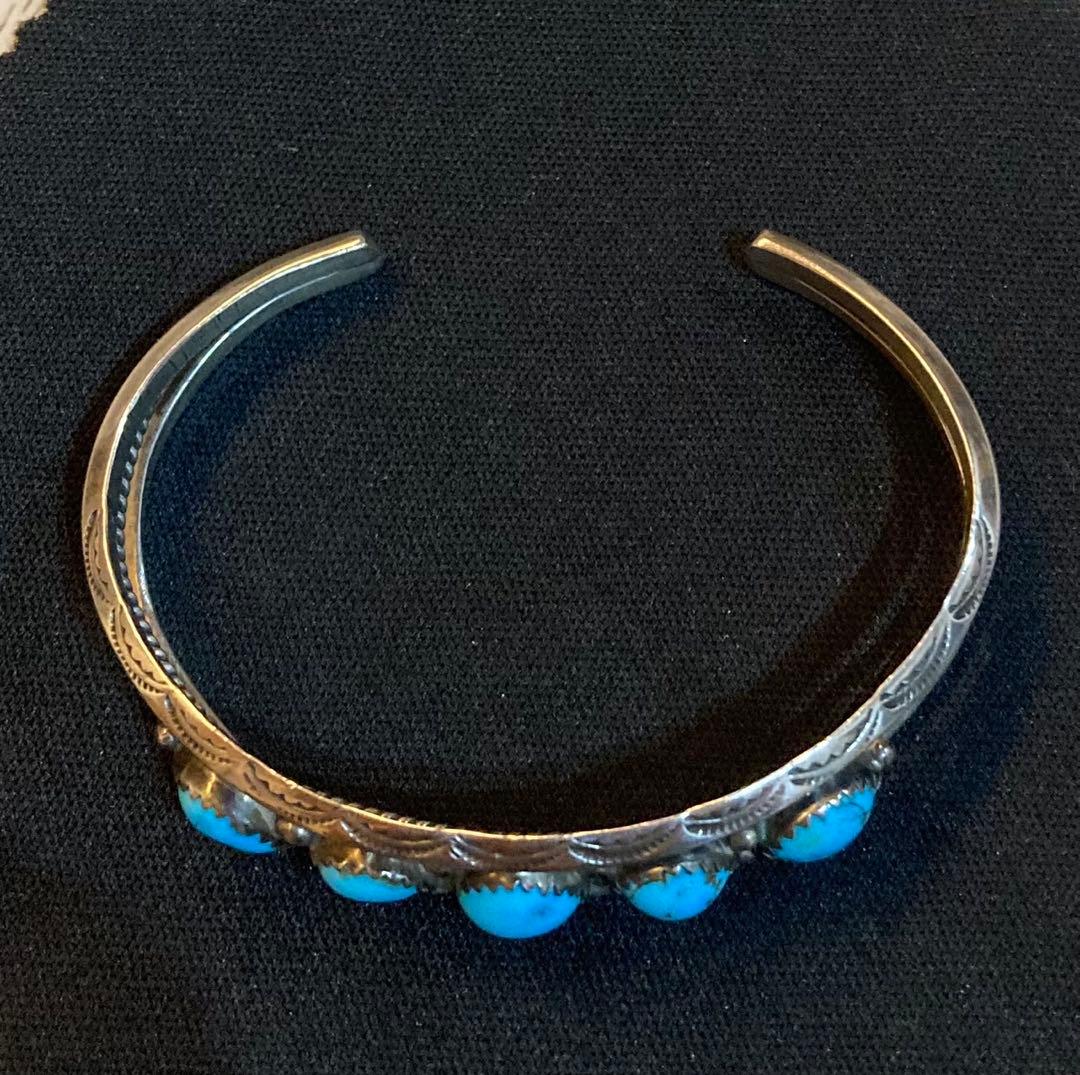 smile ターコイズ バングル 5連 STERLING