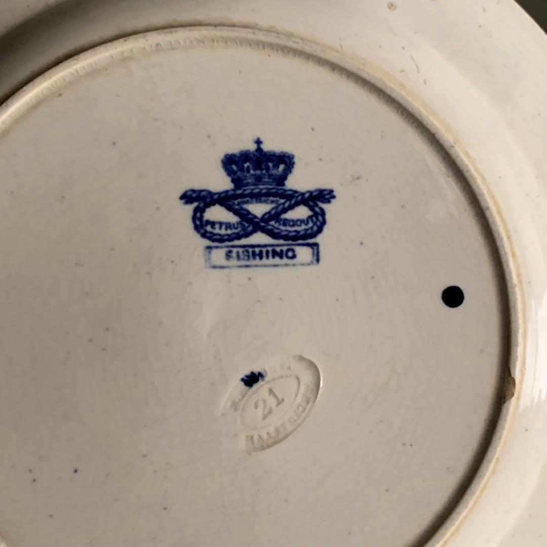 銅板転写 プレート 皿 中皿 古道具 アンティーク ブロカント