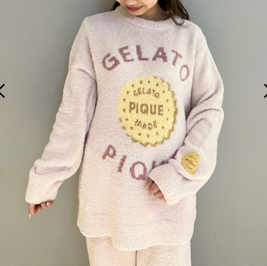 ジェラートピケ パウダービスケットジャガードプルオーバー&ロングパンツ