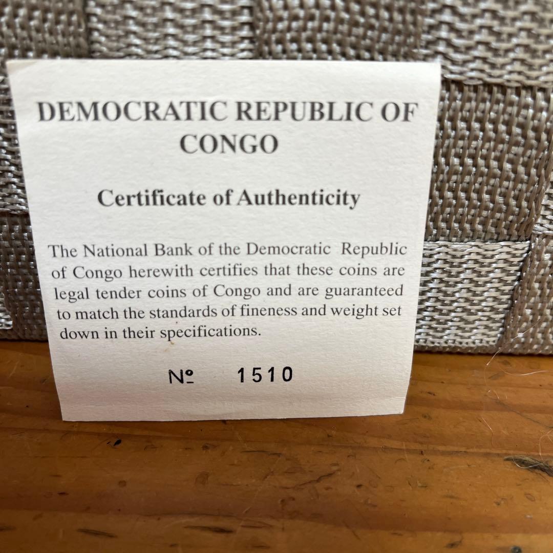 コンゴ民主共和国 20フラン 銀貨 2000年 9SAM6 コンゴ民主共和国 20