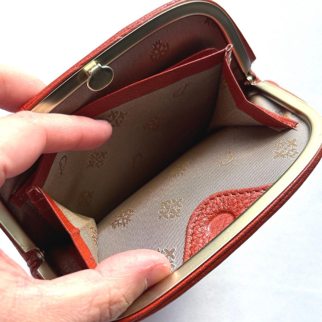 【新品同様】DAKOTA ダコタ グラツィア 天溝がま口 ケース オレンジ