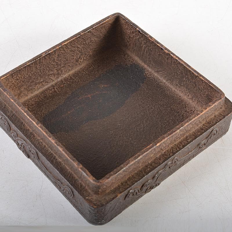 中国　漆塗　神獣文　四方箱　小物入　薬入　C　Ｒ5901